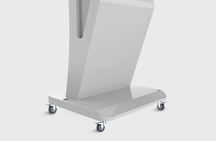 Indoor slanted interactive multimedia kiosk