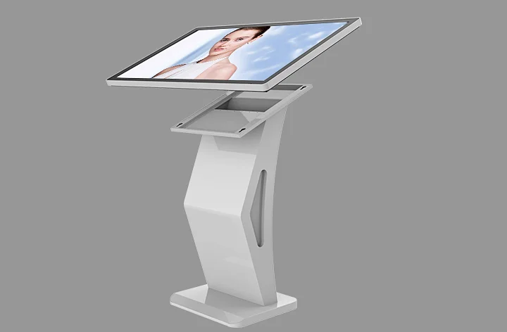 Indoor slanted interactive multimedia kiosk
