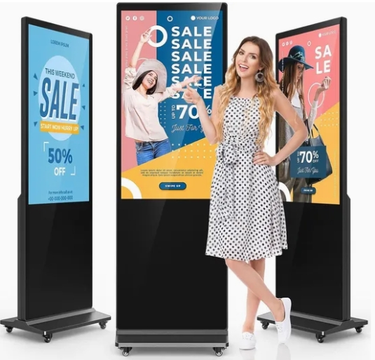 Indoor 43′′ 55′′ Touchscreen LCD Advertising Display Totem with WiFi & HD Inputs